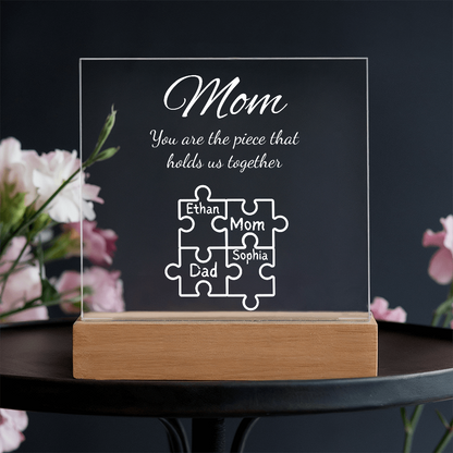 Customized Mom Puzzle Piece Sign