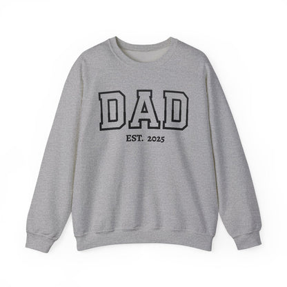 Personalized “DAD” Crewneck Sweatshirt – Custom Year &amp; Names on Sleeve