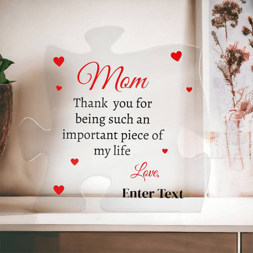 Important Piece Mom | Personalized Acrylic Puzzle